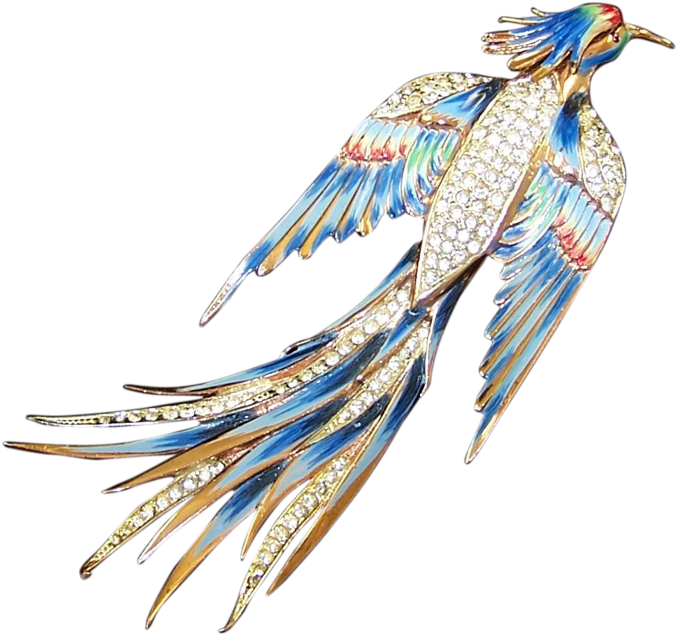 Corocraft Coro Craft Sterling Enamel And Pave Huge - Macaw (968x968), Png Download