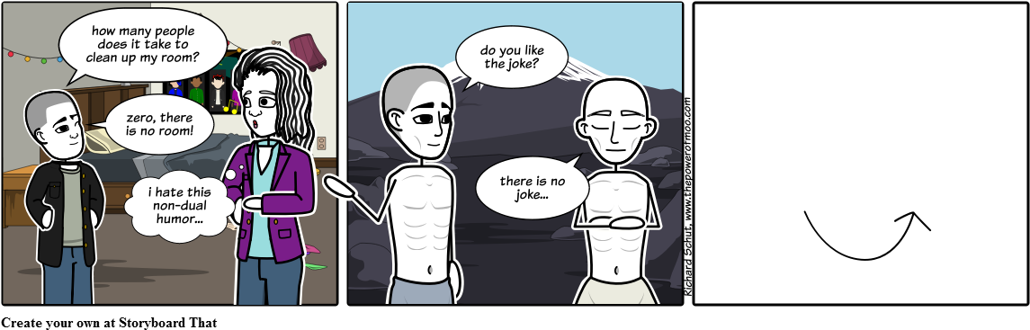 Non Dual Humor - Cartoon (1164x385), Png Download