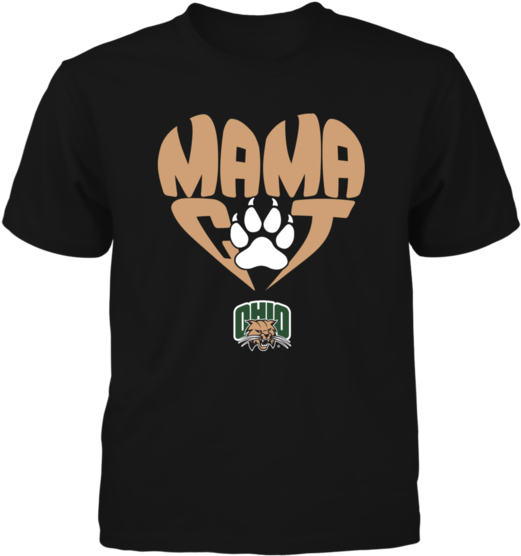 Mama Cat In Heart Shape Paw Ohio Bobcats Shirt - Fan Expo 2018 T Shirt (600x600), Png Download