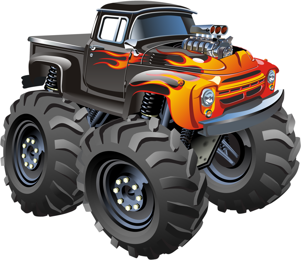 Pickup Truck Cartoon Monster Truck Car Tire On Png Do - vrogue.co