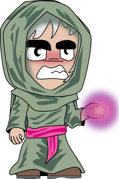 Necromancer Chibi Clipart Png - Cartoon Character With Hoodie (400x600), Png Download