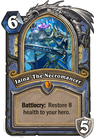 Jaina, The Necromancerfrozen - Hearthstone Frozen Throne Mage (400x587), Png Download