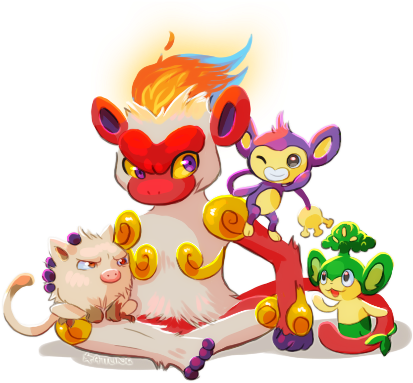 Infernape Babysits The Baby Monkies~ Another Stream - Infernape (950x800), Png Download