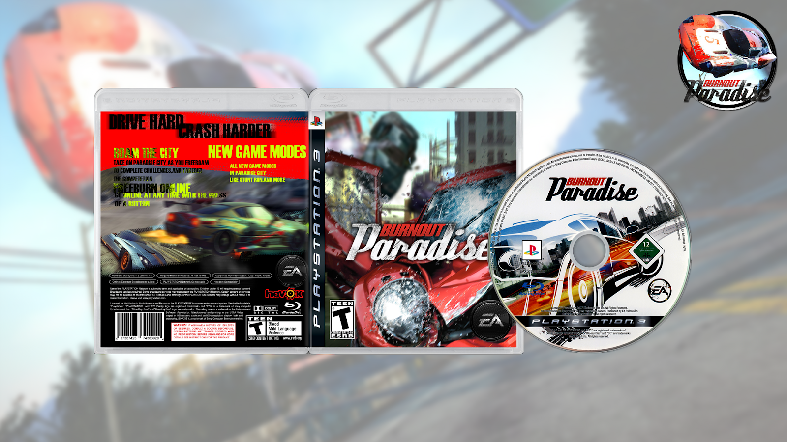 Games Gamers Burnout Paradise Usa Europe Download Png - Electronic Arts Ps3 Burnout Paradise (1600x900), Png Download
