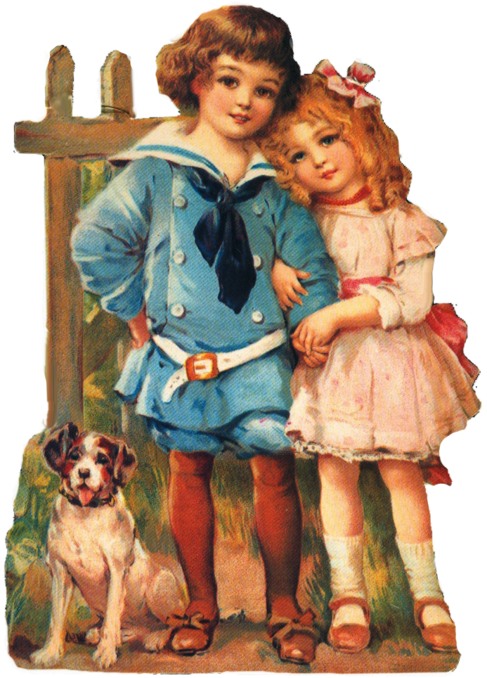Victorian - Clipart - Victorian Boy And Girl (723x991), Png Download