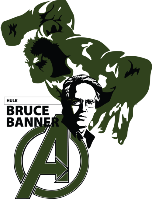 Marvel, The Avengers, And The Hulk Image - Hulk Bruce Banner Stencil Art (500x654), Png Download