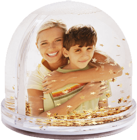 Bola Nieve Estrellas Doradas - Snehova Gula S Fotkou (482x482), Png Download