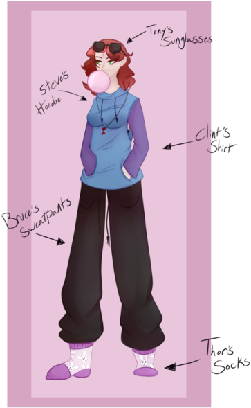 She Stole Their Clothes And None Of Them Fit Her Correctly - Cartoon (500x625), Png Download