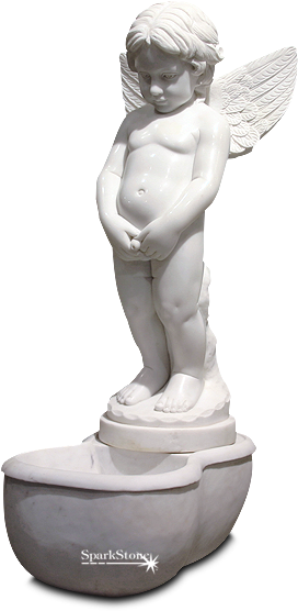 Peeing Cherub Fountain Image - Angel Pissing Fountain (587x566), Png Download