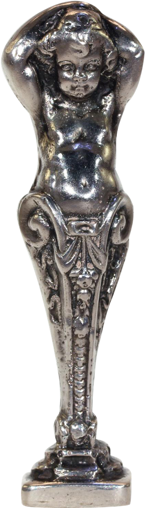 Antique Silver Victorian Seal Child Cherub - Silver (1023x1023), Png Download