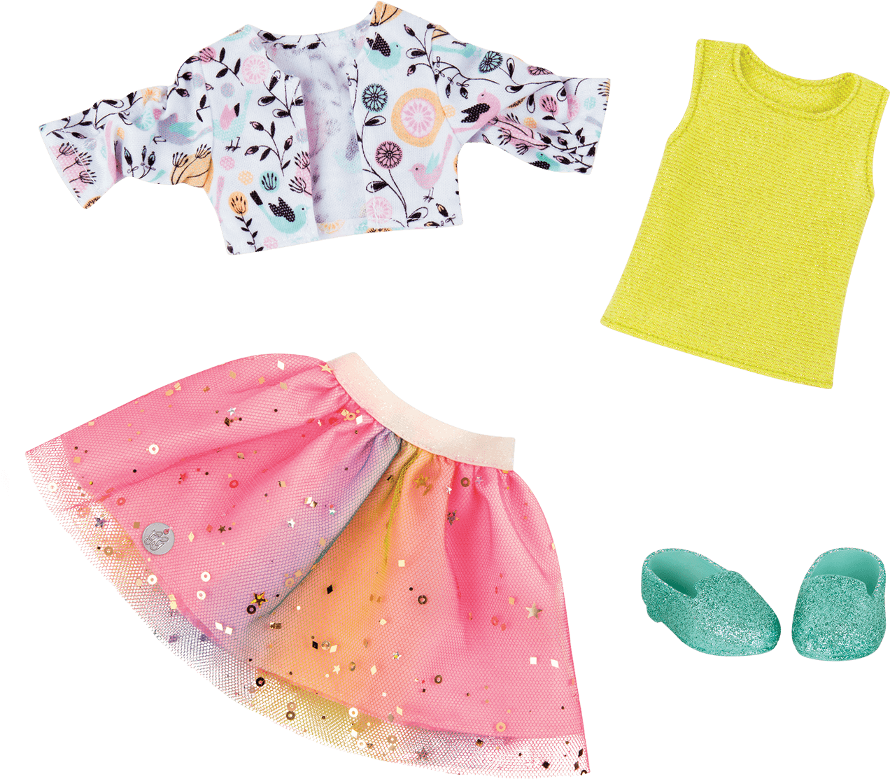 Shimmer Glimmer 14-inch Doll Outfit Tutu Cardigan Shoes - Glitter Girls Dolls Outfits (1800x1800), Png Download