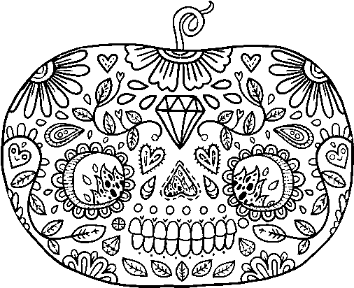 Dibujo De Calabaza Del Día De Los Muertos Para Colorear - Dia De Muertos Para Dibujar (600x470), Png Download