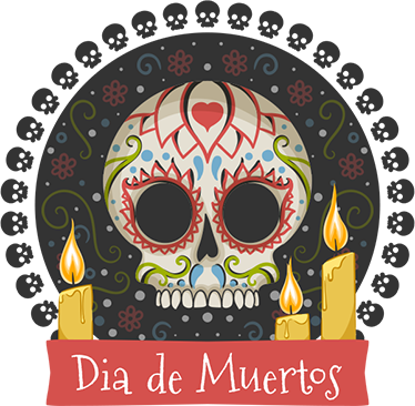 Vinilos Celebración Día De Muertos - Dia De Los Muertos Post (374x366), Png Download