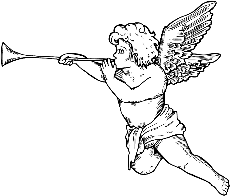 Cool Cherub Angel With A Pipe Tattoo Design - Angel Vector (800x685), Png Download