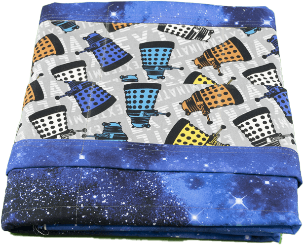 Who Cherub Size 37″ X 46″ - Dr Who Colorful Dalek Exterminate Hobo Style Slouchy (621x640), Png Download