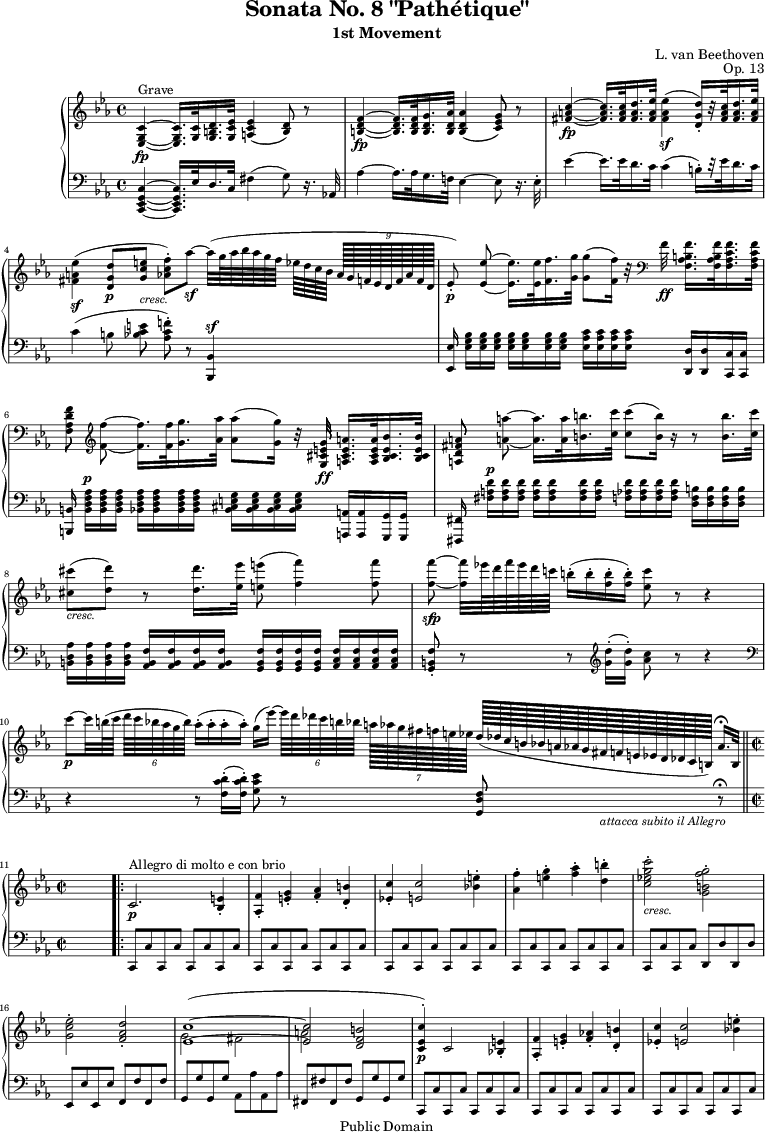 Page 1 - Beethoven Allegro Con Brio (765x1132), Png Download