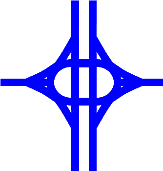 Intercambio De Autopista De Puente En Rotonda Con Carretera - Road (390x390), Png Download