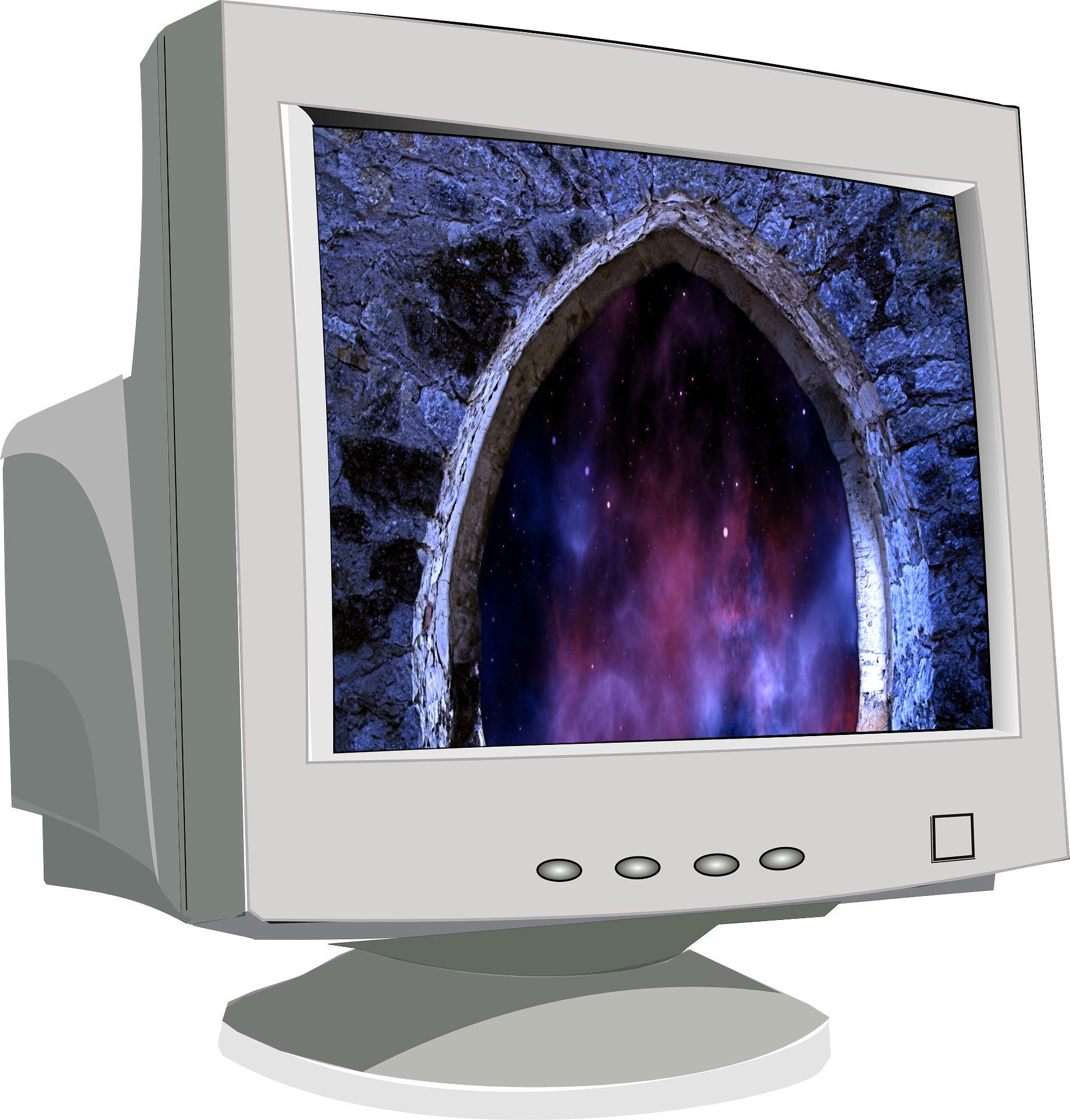 Doorway To Space - Crt Cathode Ray Tube Monitors (1834x1920), Png Download