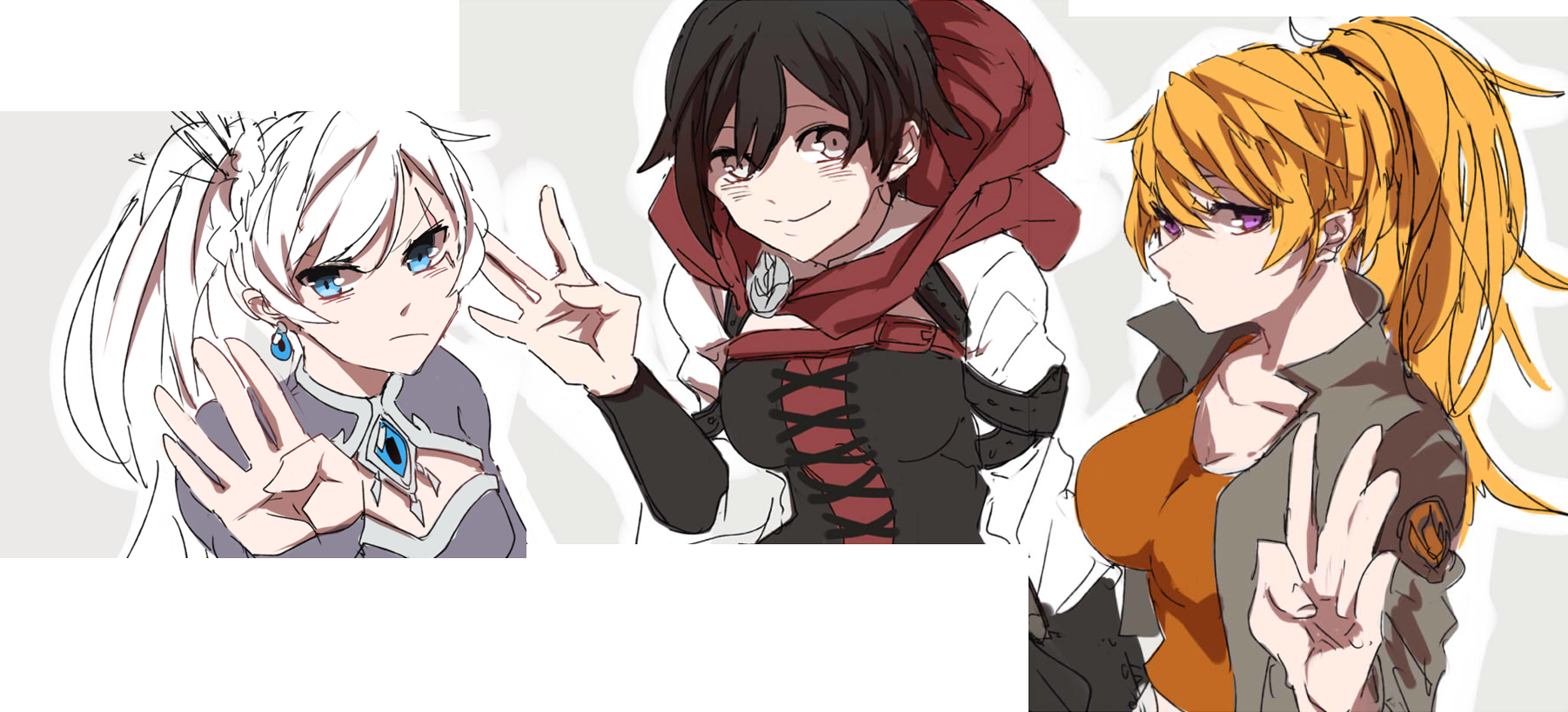 Fan Artruby - Ruby Yang And Weiss (1802x819), Png Download