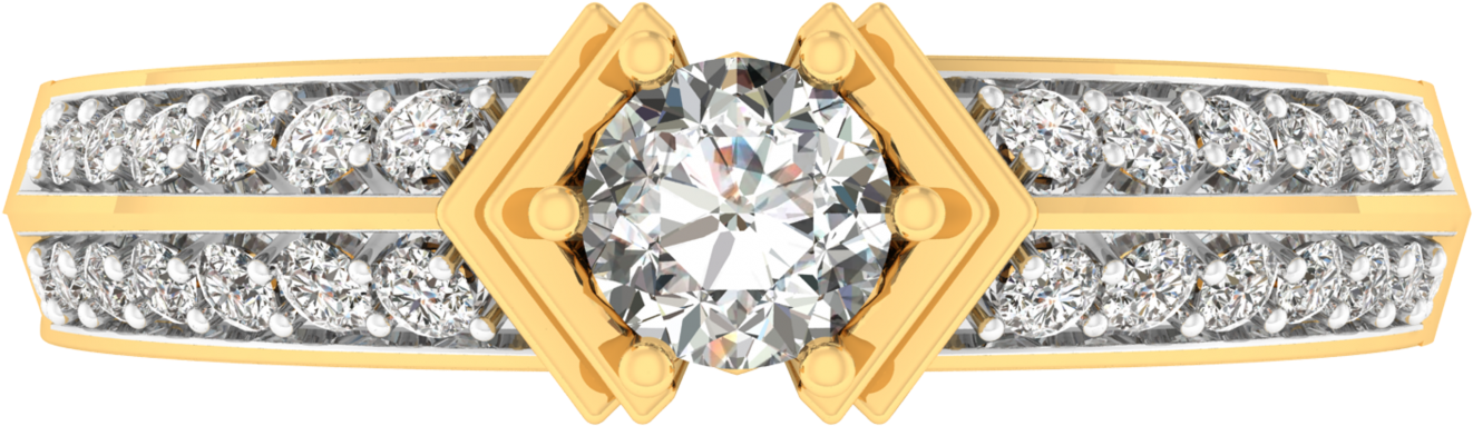 The One-two Diamond Ring - Diamond (1800x1013), Png Download