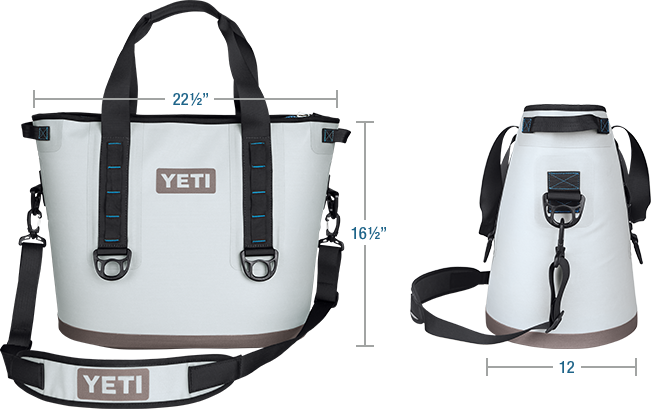 Yeti Hopper 30 Cooler - Yeti Hopper 30 Portable Cooler Fog Gray / Tahoe Blue (651x409), Png Download
