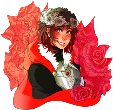 My Dumb Art Ruby Rose Xuuart Rwby Summer Rose Court - Summer Rose Court (500x466), Png Download