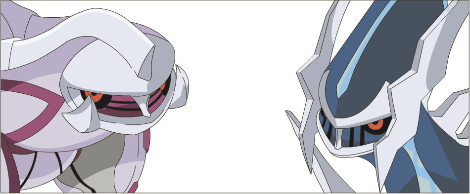 Dialga Vs Palkia Music - Dialga And Palkia Anime (950x393), Png Download
