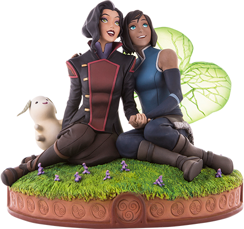 Korra And Asami In The Spirit World Statue - Asami Sato (480x450), Png Download