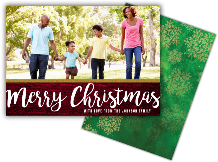 "merry Christmas" Custom Holiday Card Kit (723x545), Png Download