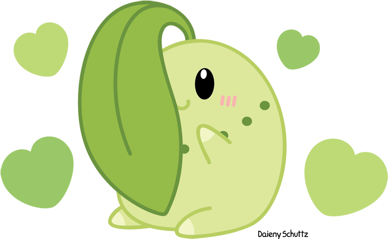 Chibi Chikorita - Chikorita Funny (800x504), Png Download