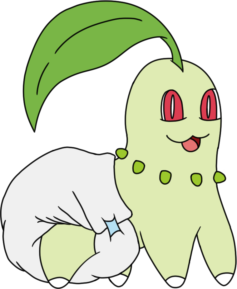 [ink, By 420bananaking] Poofy Chikorita - Unprg (759x928), Png Download