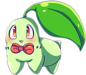 Chikorita - Cartoon (379x358), Png Download