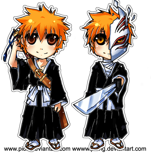 Chibi Ichigo Cg 01 Stikers - Ichigo Kurosaki (500x513), Png Download