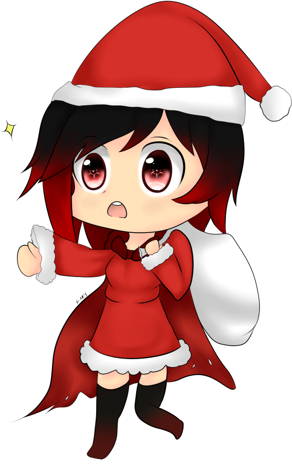 Rwby Chibi Christmas - Christmas Ruby Rose Rwby (1280x1280), Png Download