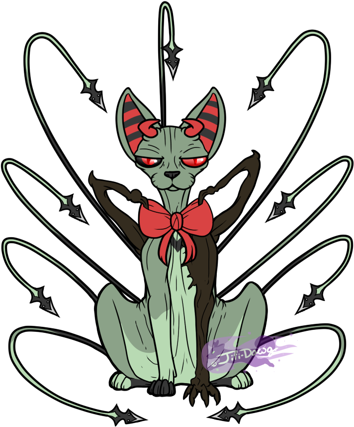 Fashionista Of Nine Tails - Cartoon (800x900), Png Download