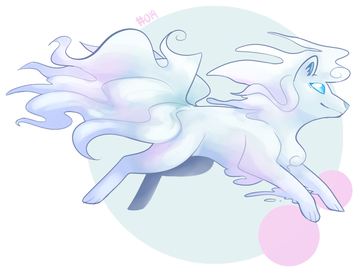 Alolan Ninetails - Illustration (800x800), Png Download