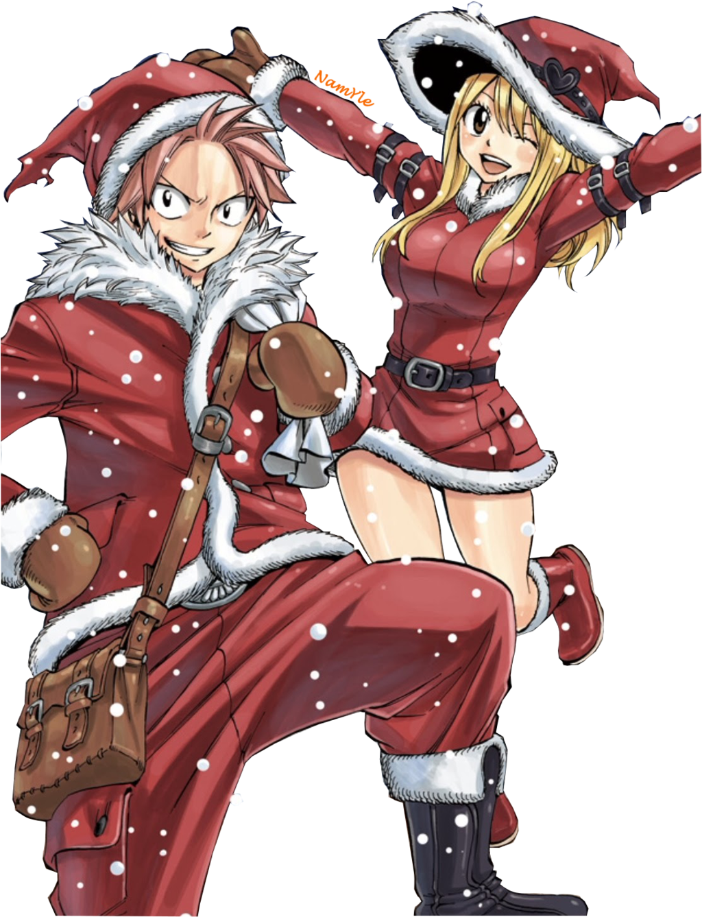Is There Anything Better Than A Picture Of Natsu And - Natsu And Lucy Christmas (1024x1503), Png Download