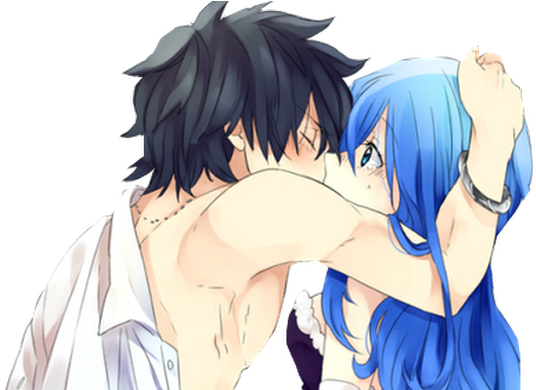 Profile Cover Photo - Gruvia Fairy Tail Kiss (692x389), Png Download