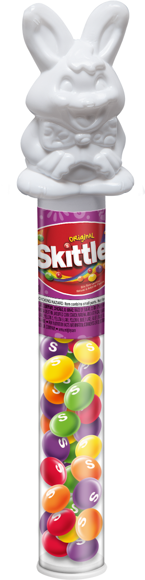 Skittles, Easter Tube With Bunny Topper, 1 Ct - Skittles Filled Cane (500x1200), Png Download