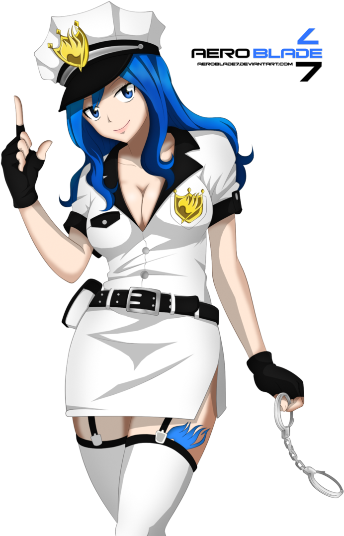 Imperial Officer Juvia Fairytail Coloring Aeroblade - Anime Officer Transparent Girl (734x1088), Png Download