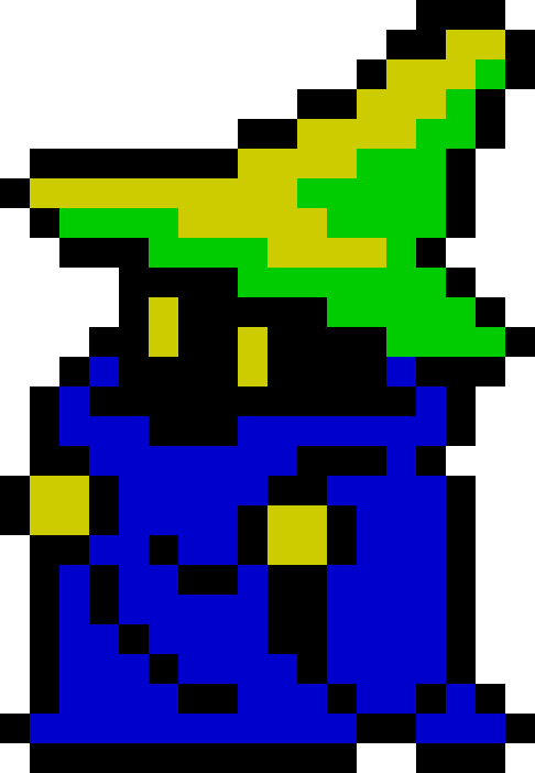 Black Mage - Minecraft Pixel Art Black Mage (486x702), Png Download