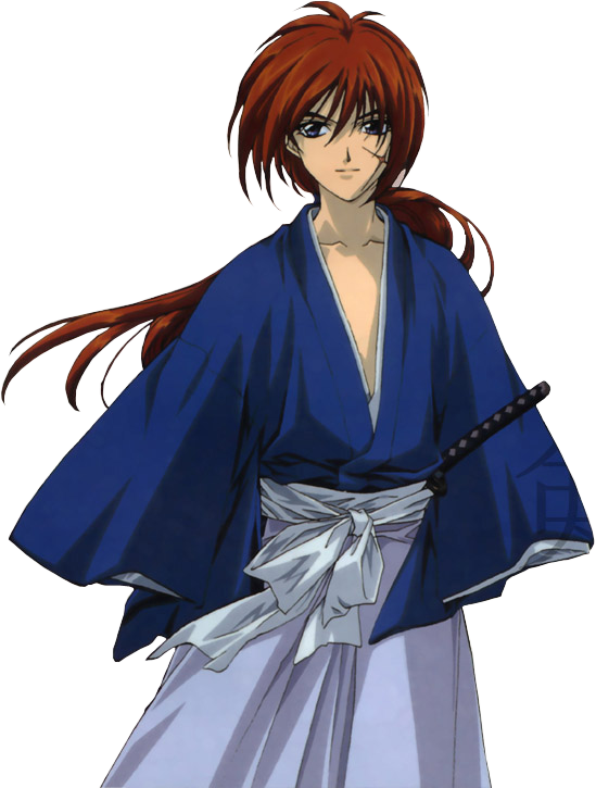 Rurouni Kenshin Samurai Anime Art 32x24 Print Poster (549x725), Png Download