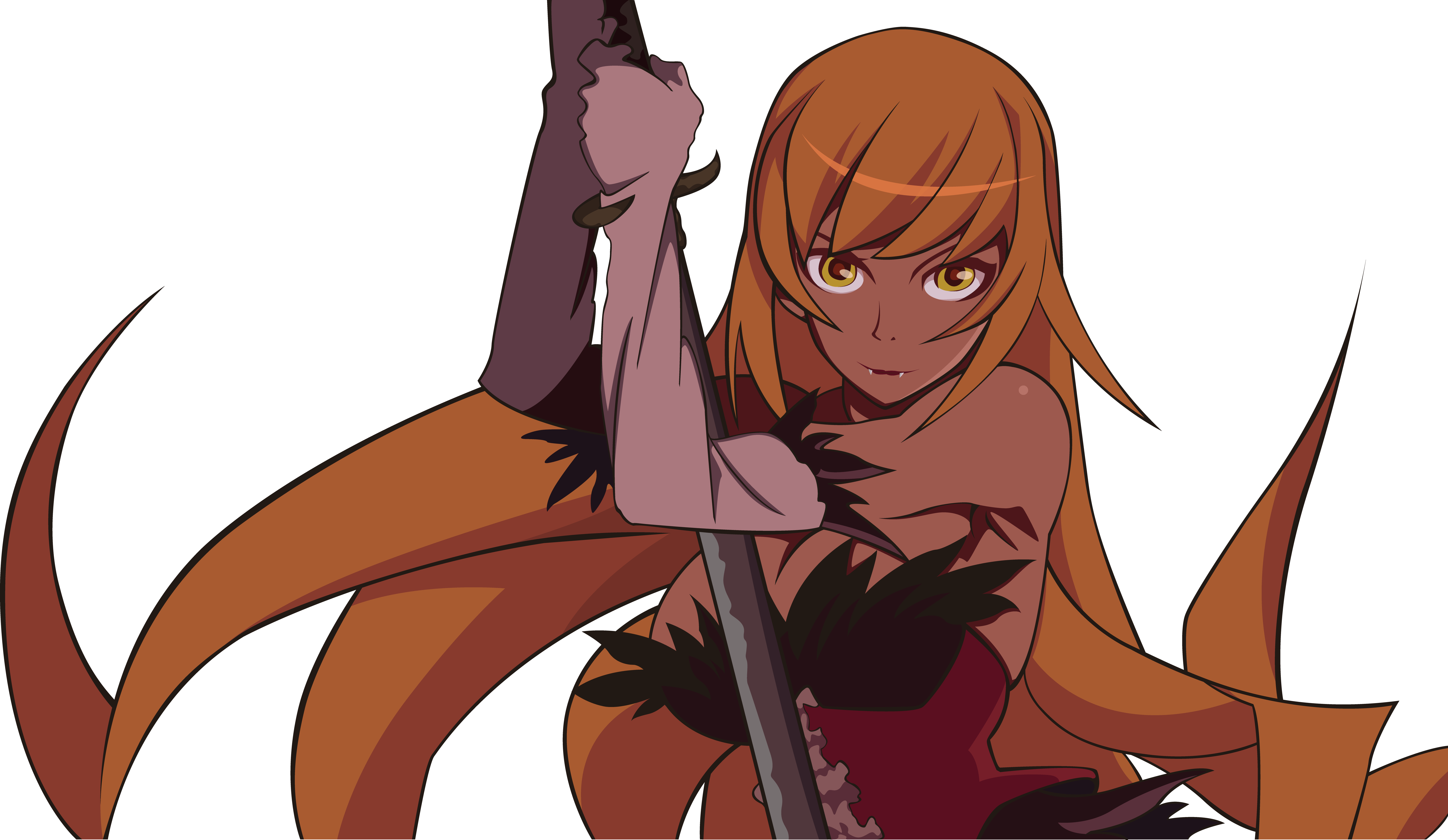 /touchofgrey - Yande - Re - Oshino Shinobu Render Adult (7760x4503), Png Download