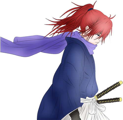 Involving Feigned Clumsiness And His Trademark Interjection - Kenshin Himura (500x496), Png Download