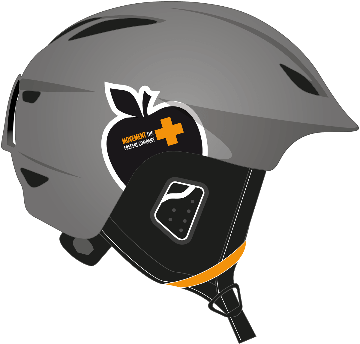 Helmet Icon Grey Orange - Movement Icon Ski Helmet Green (1200x1147), Png Download