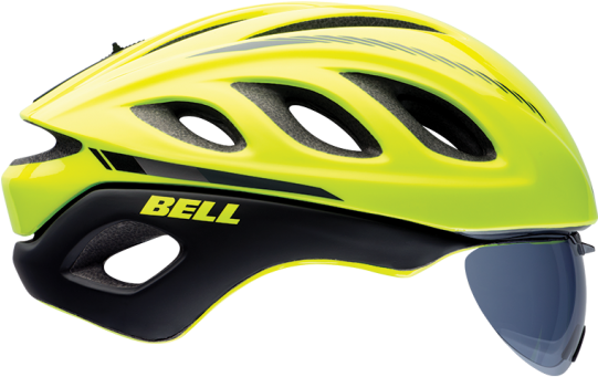 Casco Ciclismo Bell Star Pro Shield Yellow Bs - Bell Star Pro Road Bike Helmet With Shield - Yellow (540x540), Png Download