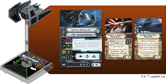 X-wing Tie Aggressor - Fantasy Flight Games Star Wars: X-wing: Tie Aggressor (581x295), Png Download