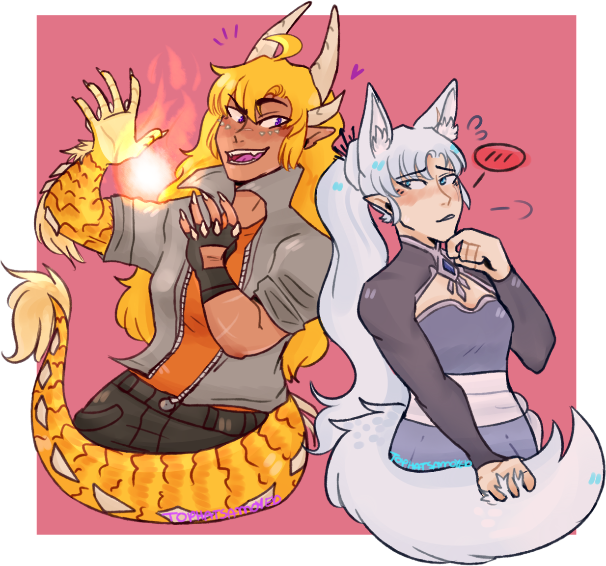 Freezerburn But Its Dragon Yang And Fox Weiss Pinterest - Dragon Yang Xiao Long (1280x1219), Png Download