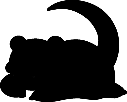 Slowpoke - Pokemon Silhouette (500x404), Png Download