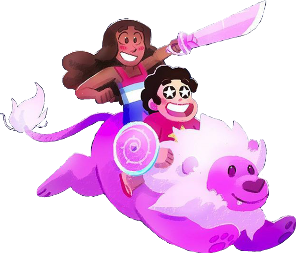 Stevenuniverse Steven Connie Leon - Cartoon (598x513), Png Download